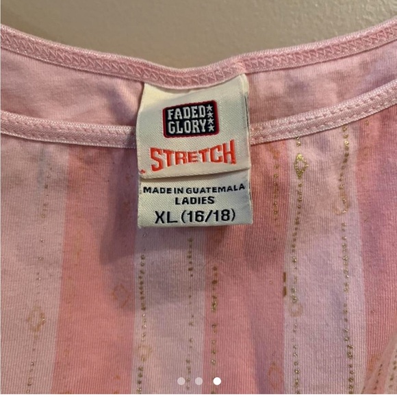 pink y2k women’s Faded Glory tank top with beaded straps - Picture 2 of 2